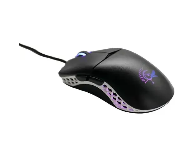 Mouse gaming Ducky White Feather, USB, cablu paracord, 16k DPI, clickswitch Kailh GM 8.0 (Negru)