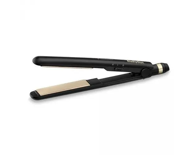 Placa de par BaByliss ST089E Ceramic Straight, placi 24x95mm ceramice, 230 grade, Negru/Crem