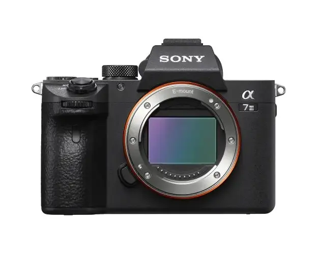 Aparat foto Mirrorless Sony Alpha A7III, 24.2 MP, Full-Frame, Body, E-Mount, 4K HDR, 4D Focus, Wi-Fi, NFC, ISO 100-51200, Negru
