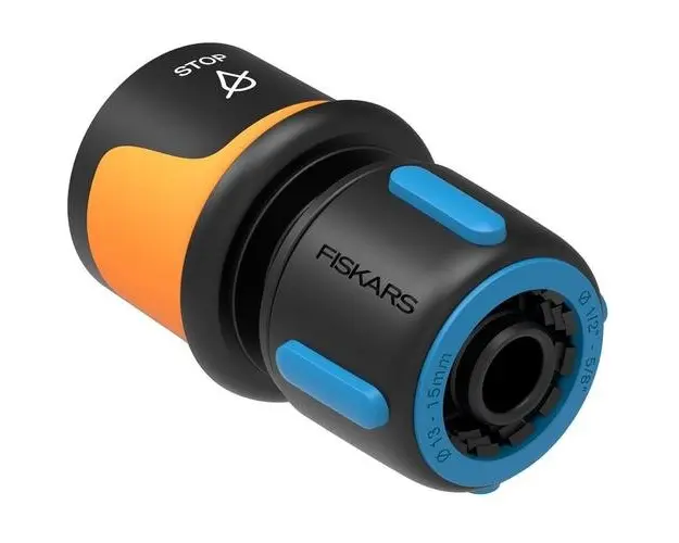 Conector furtun STOP 13-15 mm (1/2-5/8inch), L=116 mm, Fiskars, plastic rezistent