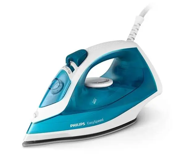 Fier de calcat Philips EasySpeed GC1750/20, 2000 W, rezervor 220ml, 25 g/min, jet de abur 100g, talpa antiaderenta, glisor anticalcar, Turcoaz