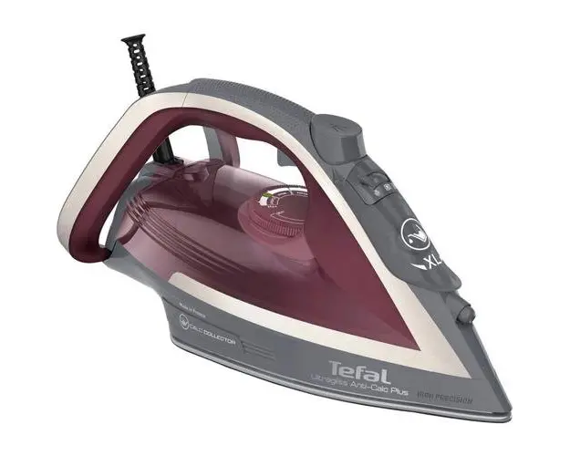 Fier de calcat Tefal Ultragliss Plus FV6840E0, 2800W, jet de abur 260 g/min, abur variabil 0-50 g/min, colector anticalcar, oprire automata, gri/visiniu