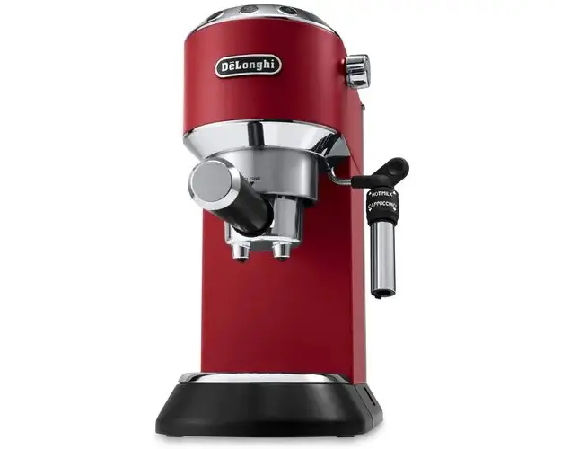 Espressor manual De'Longhi Dedica Style EC 685, 1300 W, 15 Bar, 1.1 l, Slim, Rosu