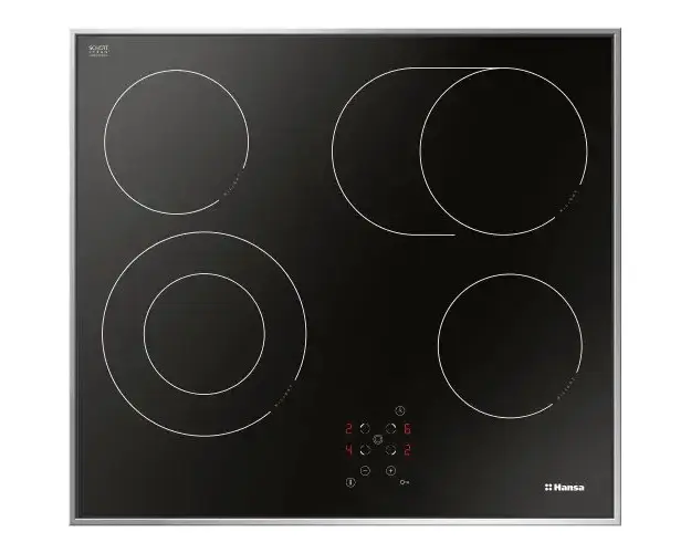 Plita incorporabila Hansa BHCI66706, Vitroceramica, 4 zone de gatit, HeatControl, Temporizator, Control touch, Timer, 60 cm, Negru