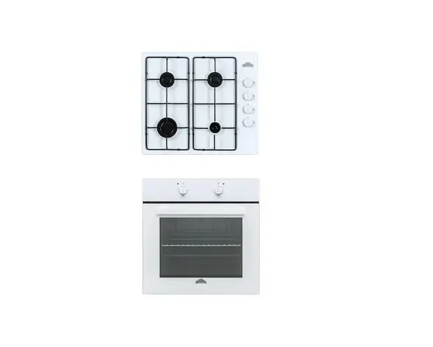 Pachet Nuova White, Cuptor electric FE 603 White + Plita gaz PG60 White Nuova Cucina, Clasa A, Alb