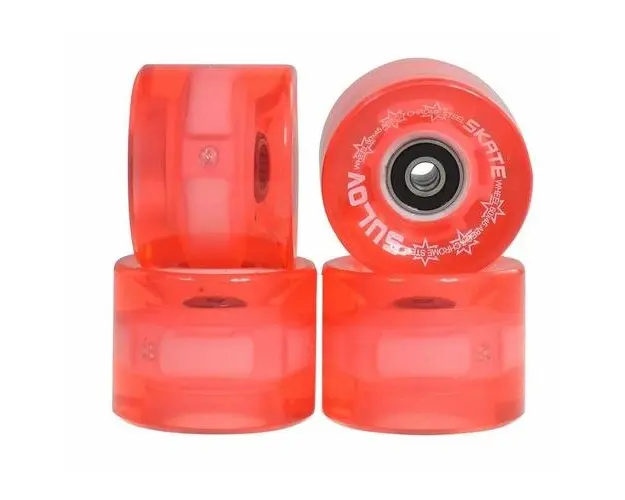 Set 4 roti skateboard Sulov, roz transparent
