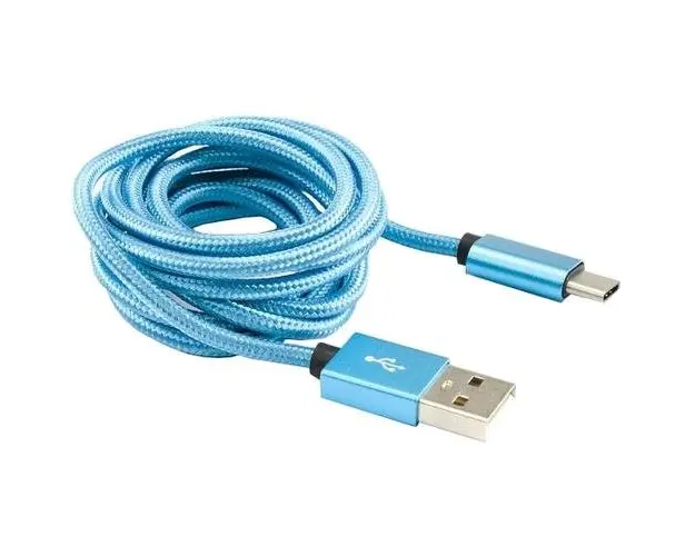 Cablu de date Sbox Fuity USB - Type C, Albastru