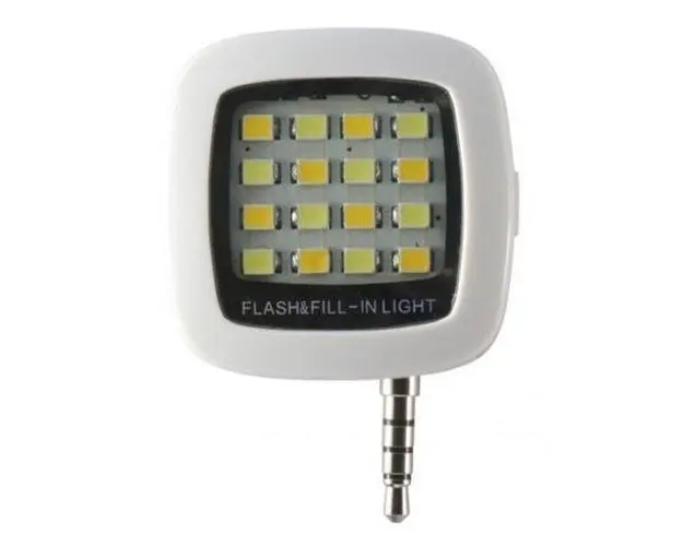 Selfie Flash KSIX cu jack de 3.5 mm, pentru Smartphones, Alb, BXFLASH01