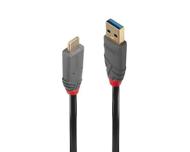 Cablu de date Lindy LY-36912, 1.5m, USB 3.2 Type A - USB-C Cable, 10Gbps, 5A, PD