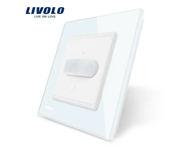 Intrerupator senzor de miscare PIR Livolo cu rama din sticla