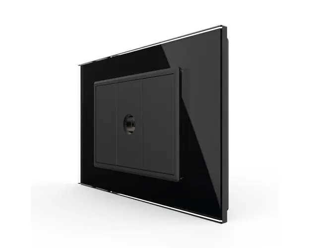 Priza Simpla TV Livolo cu Rama din Sticla  Serie Noua