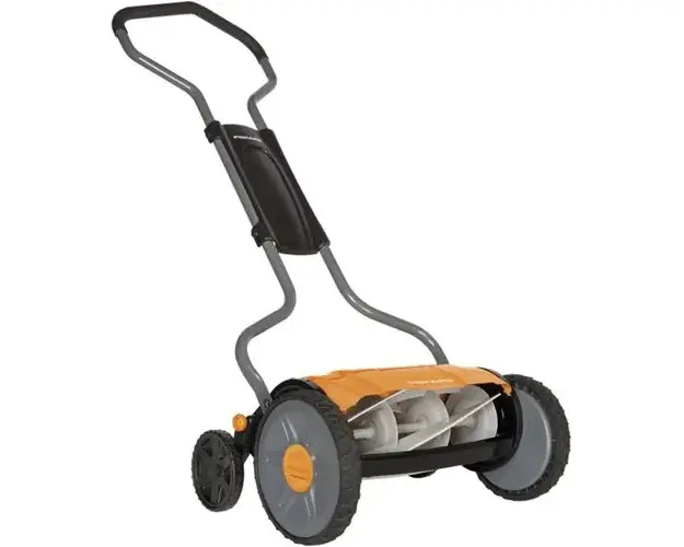 Masina manuala de tuns gazonul Fiskars StaySharpTM Plus,latime taiere 45.5 cm,inaltime taiere 4-10 cm,maner ajustabil pe inaltime,
