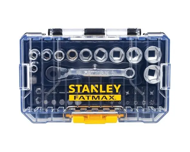 Set compact 37 piese Stanley Fatmax FMMT19101-0, cheie cu clichet, 11 tubulare, adaptor tubulare, 30 biti