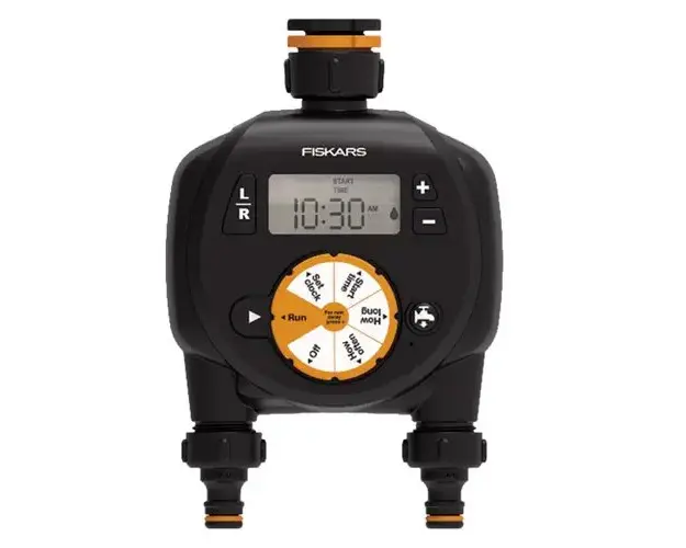 Programator universal pentru irigare Fiskars 1054792, 2 iesiri, ecran LCD
