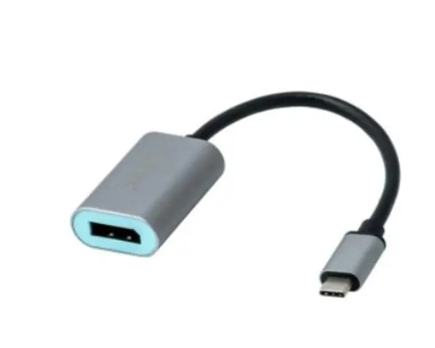 Adaptor USB-C la DisplayPort v1.2, 4K UltraHD, 60Hz, metal, i-Tec, cablu 15cm, negru