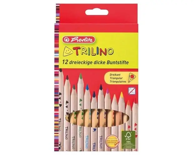 Set creioane color Herlitz Trilino, 1/1, 12 buc/set