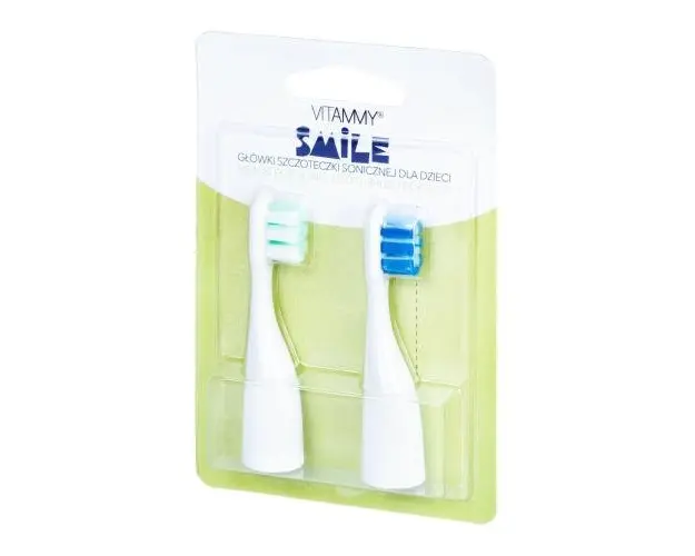 Set 2 rezerve periuta de dinti VITAMMY Smile, Verde-Albastru