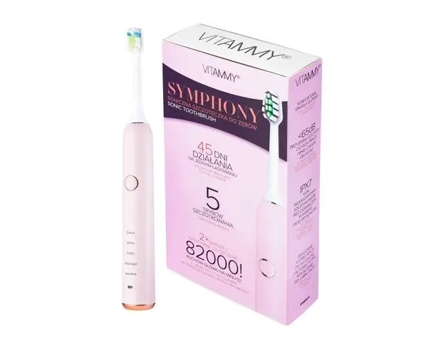 Periuta de dinti electrica VITAMMY Symphony, 82000 vibratii/min, 5 moduri de periaj, Roz, B9071AF-CE Pink