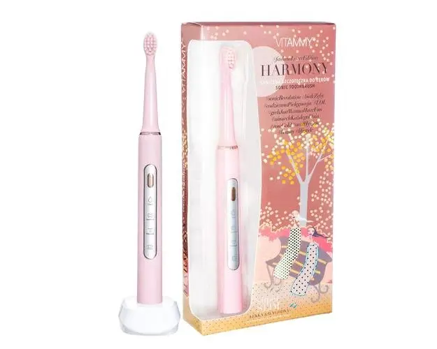 Periuta de dinti electrica VITAMMY Harmony, 60000 vibratii/min, 3 moduri de periaj, Roz, TB8132-CE Pink