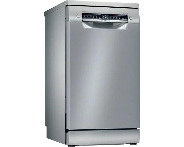 Masina de spalat vase Bosch SPS4EMI28E, 10 seturi, 6 programe, Clasa D, Home Connect, EfficientDry, Sertar Vario, Sistem Rackmatic triplu, Silence Plus, 45 cm, Inox antiamprenta