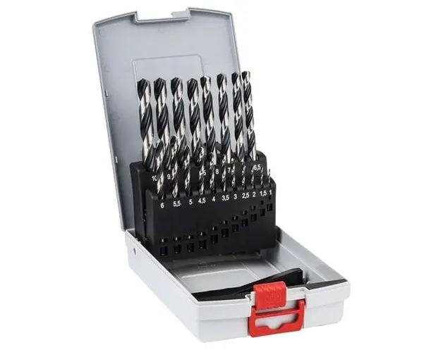 Set de 25 de burghie spirale BOSCH HSS PointTeQ ProBox