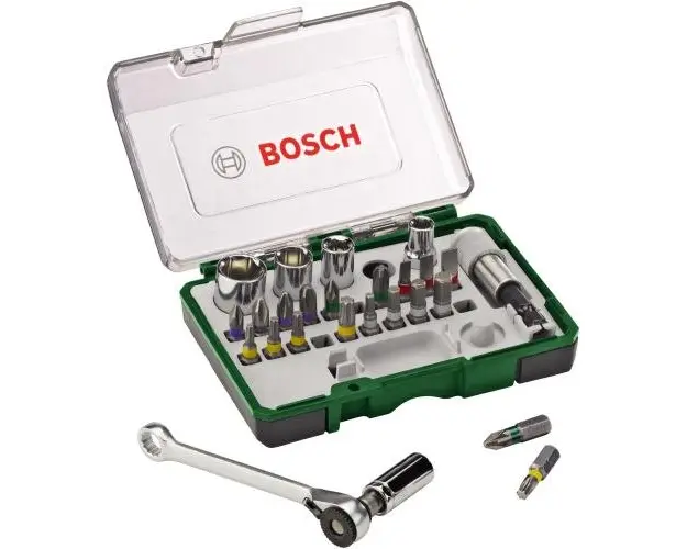 Set 27 accesorii cu clichet Bosch