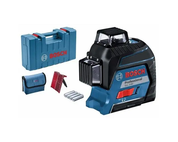 Nivela laser cu linii Bosch Professional GLL 3-80, 30 m, ± 0.2 mm/m precizie, clasa laser 2, IP 54, AA