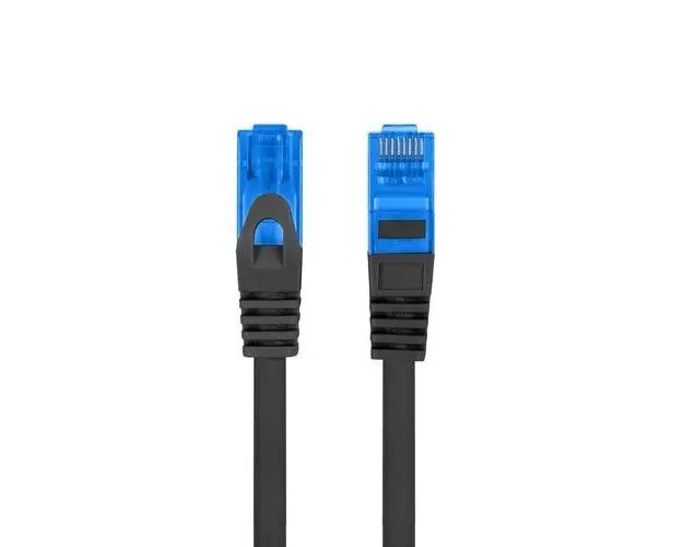 Cablu ecranat S/FTP, Lanberg 42484, cat.6A, lungime 2m, AWG 26, 500 MHz, LSZH, RJ4, Negru