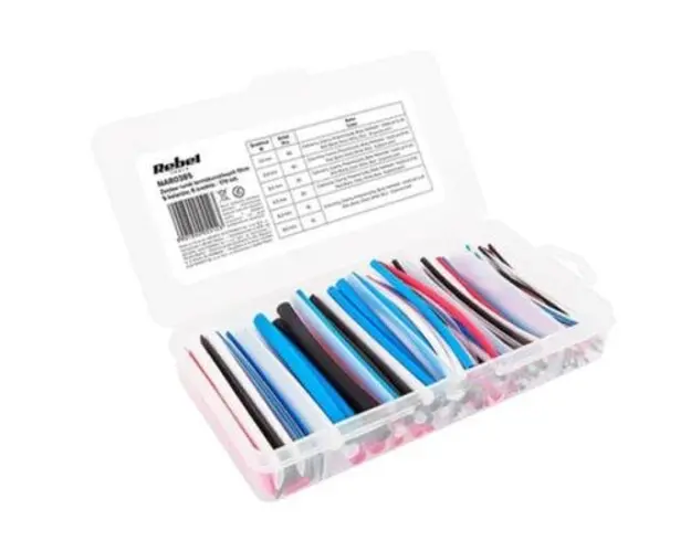 Set tuburi termocontractabile varnis 170 buc, lungime 100 mm, Ø 1.6-9.5mm, CB-HFT, VW-1, diverse culori