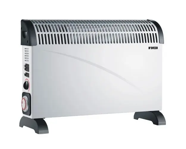 Radiator electric cu ventilator Turbo si temporizator Noveen 2000 W, 3 trepte de putere, Alb