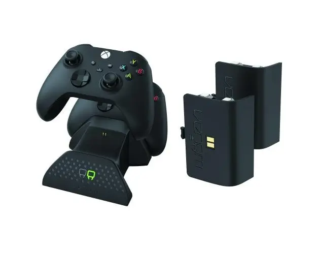 Set statie dubla de incarcare, 2 Baterii reincarcabile, Venom, VS2881, Compatibilitate Xbox One ,Xbox Seriile S & X, 850 mAh, Negru