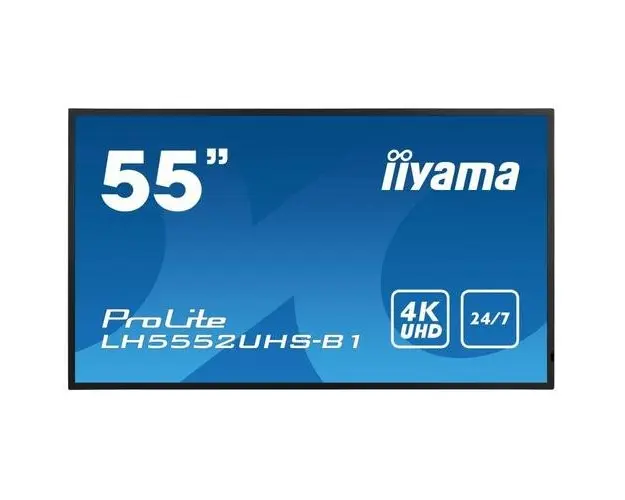 Monitor pentru urmarirea traficului de date in timp real iiyama ProLite Digital Signage 49.5inch LH5552UHS-B1, cu suport de perete inclus HAMA 118125