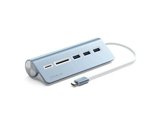 Hub Satechi USB-C Adaptor, Argint Albastru