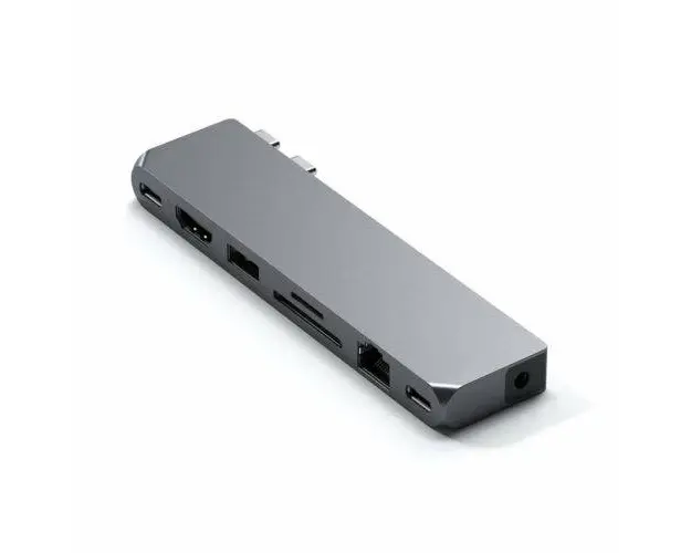 Hub multiport USB, Satechi, Compatibil cu Apple, HDMI 4K, Gri