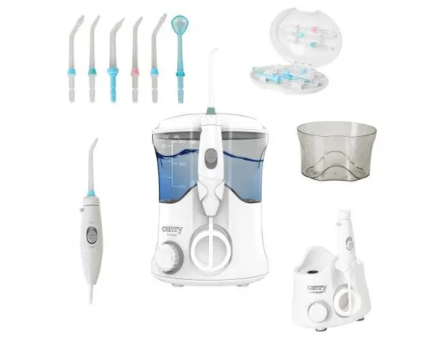 Irigator bucal CAMRY CR2172, 7 capete interschimbabile, 0.6 L, 10 setari presiune (Alb/Albastru)