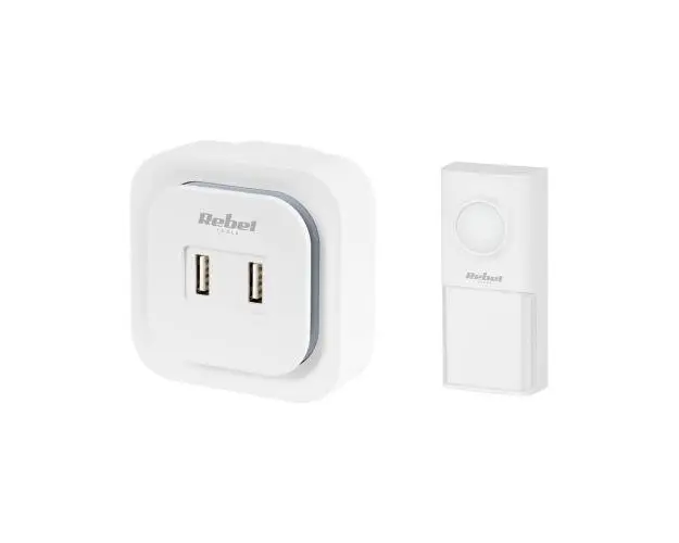 Sonerie wireless 36 de melodii Rebel, 230 V, 2 porturi USB