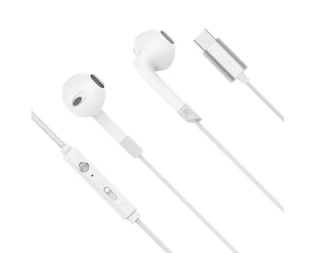 Casti in ear cu fir USB-C Kruger&Matz C2 cu microfon KMPC2, Alb