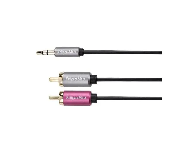 Cablu Kruger&Matz KM0311, Jack - 2 x RCA, 3 m