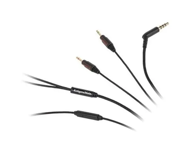 Cablu pentru casti cu microfon Kruger&Matz, jack stereo 3.5 - 2 x 2.5 mm, 1 m