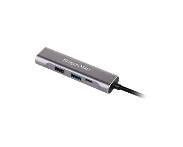 Hub 4 in 1 Kruger&Matz cu port HDMI, USB3.0, USB 2.0, USB Tip C