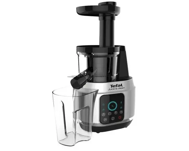 Storcator Tefal Juice N' Clean ZC420E38, 2 filtre, 0.8 L, 4 viteze, reverse, Easy Clean, Negru/Gri