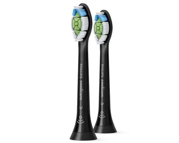 Rezerve Philips Sonicare Optimal White HX6062/13, pachet de 2 capete de periere, Standard, click-on, sincronizarea modurilor BrushSync, negru