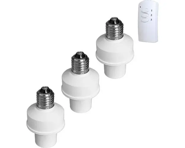 Set 3 dulii cu telecomanda Benko, E27, baterii incluse