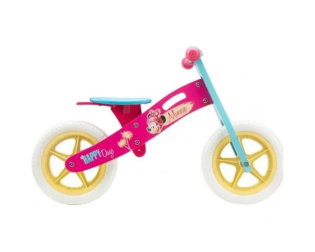 Bicicleta fara pedale din lemn, Seven-Minnie, Roz/Albastru
