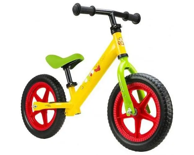 Bicicleta fara pedale Metal, Seven-WTP, Galben/Verde