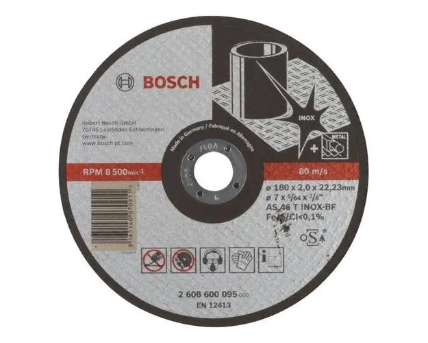 Disc de taiere drept Bosch Expert for Inox, 180 x 2 mm