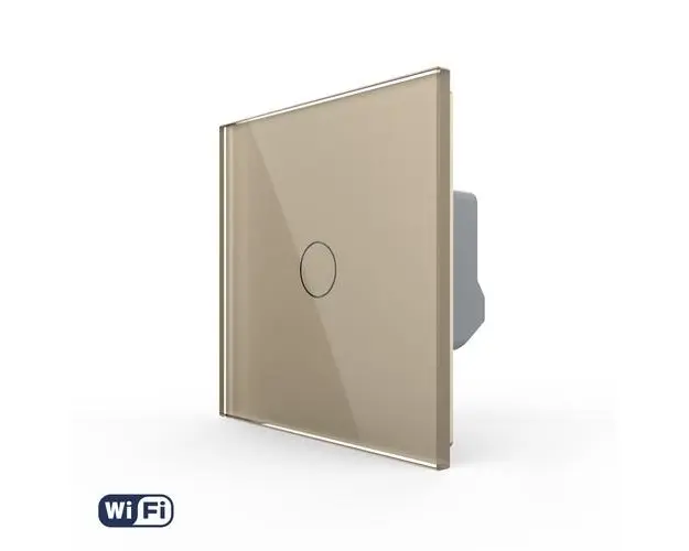 Intrerupator cu Touch LIVOLO VL-FC1NY-2G-2A, Wi-Fi (Auriu)