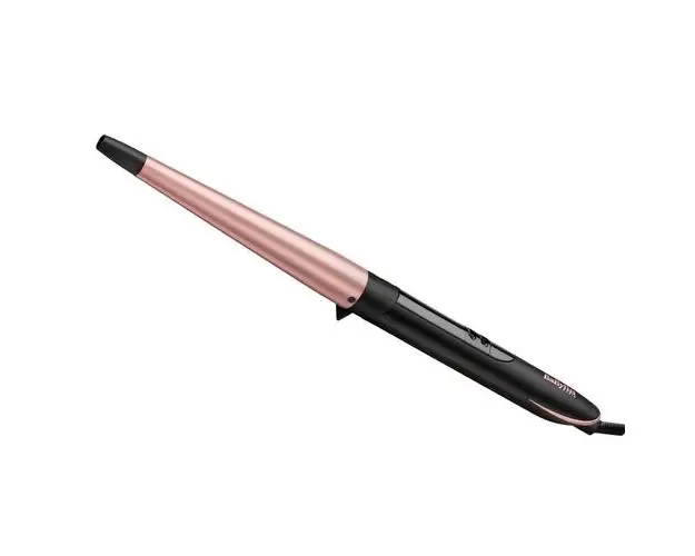Ondulator BaByliss C454E conic Flawless Curls 13-25mm, 210 grade, Invelis Quartz-Ceramic, 6 trepte de temperatura, LED, Roz/Negru
