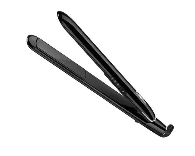 Placa de par BaByliss ST255E Sleek Finish, placi Tourmaline-Ceramice,230 grade, suprafata curbata, Negru