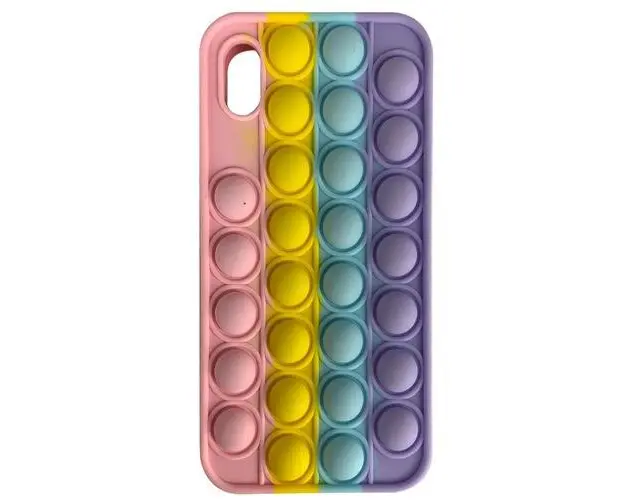 Husa Lemontti Pop it compatibila cu iPhone XR, Multicolor